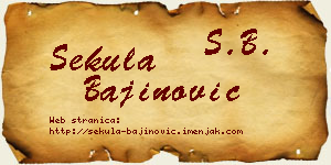 Sekula Bajinović vizit kartica